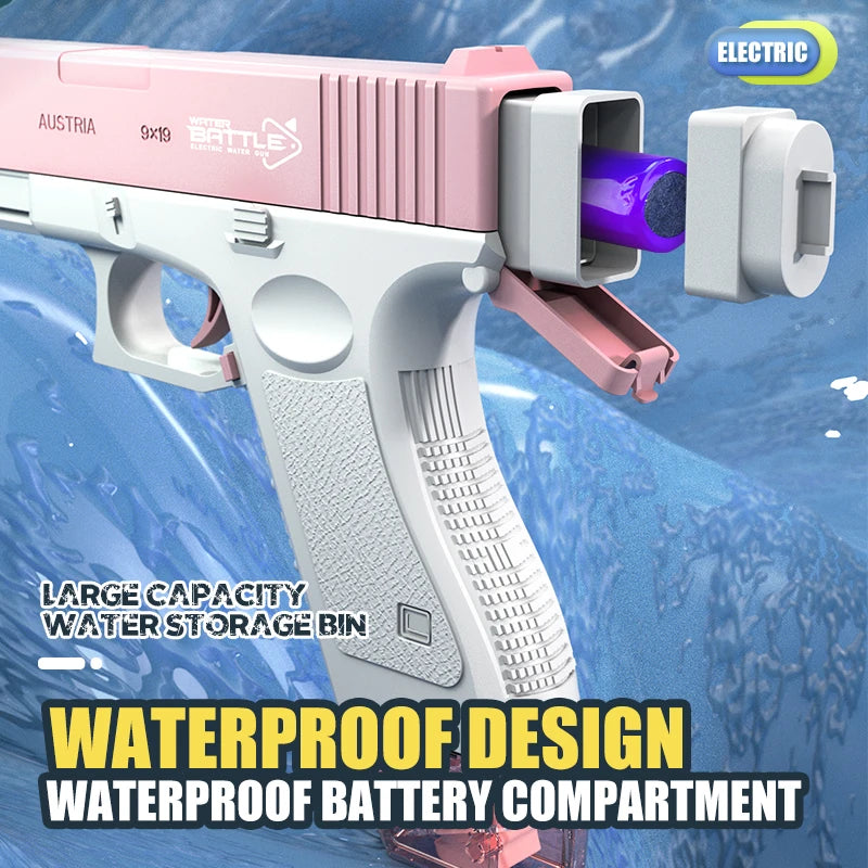 New Water Gun Electric M416 Pistol Shooting Toy Full Automatic Summer Beach Outdoor Fun Toy for Children Boys Girls Adults Gift