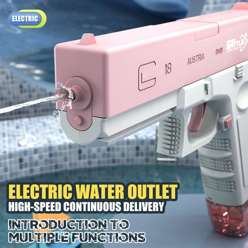 New Water Gun Electric M416 Pistol Shooting Toy Full Automatic Summer Beach Outdoor Fun Toy for Children Boys Girls Adults Gift