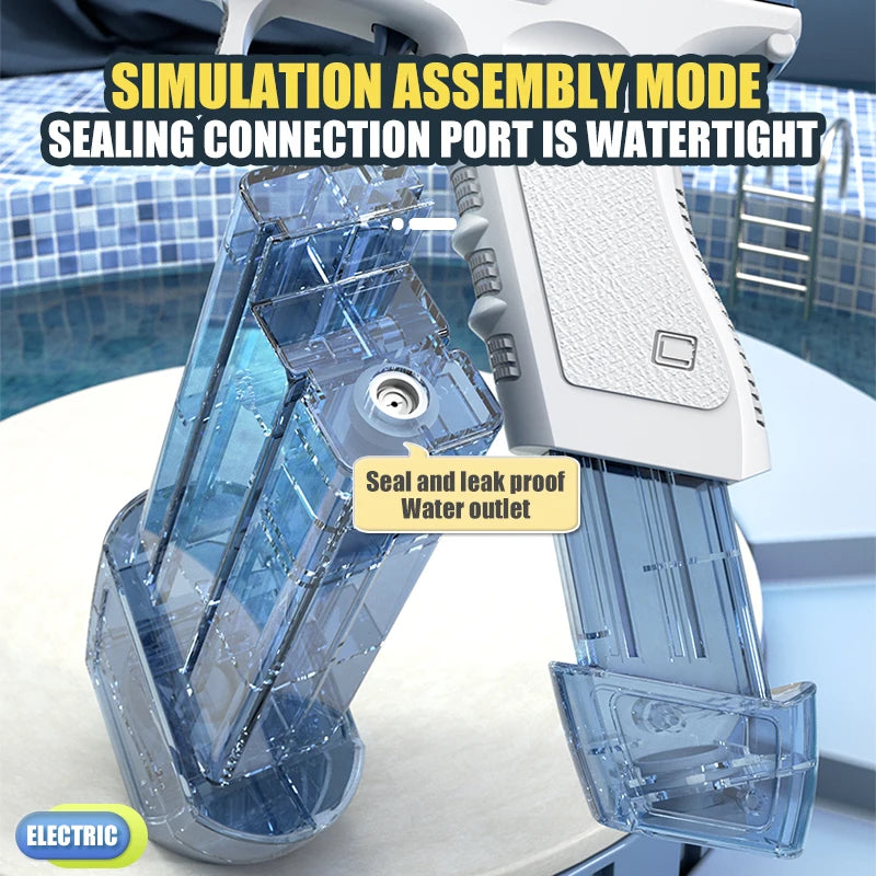 New Water Gun Electric M416 Pistol Shooting Toy Full Automatic Summer Beach Outdoor Fun Toy for Children Boys Girls Adults Gift