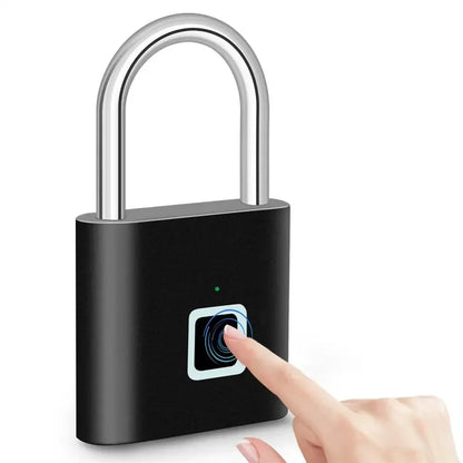 Keyless Smart Lock Fingerprint Padlock Waterproof Door Lock USB Charging 0.2Sec Unlock Outdoors Portable Anti-Theft Padlock Zinc