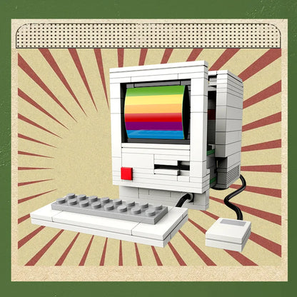 DIY Retro Electrical Appliances Furniture TV Computer Tape Walkman Game Consoles Radio Building Blocks Model Bricks Sets Toys